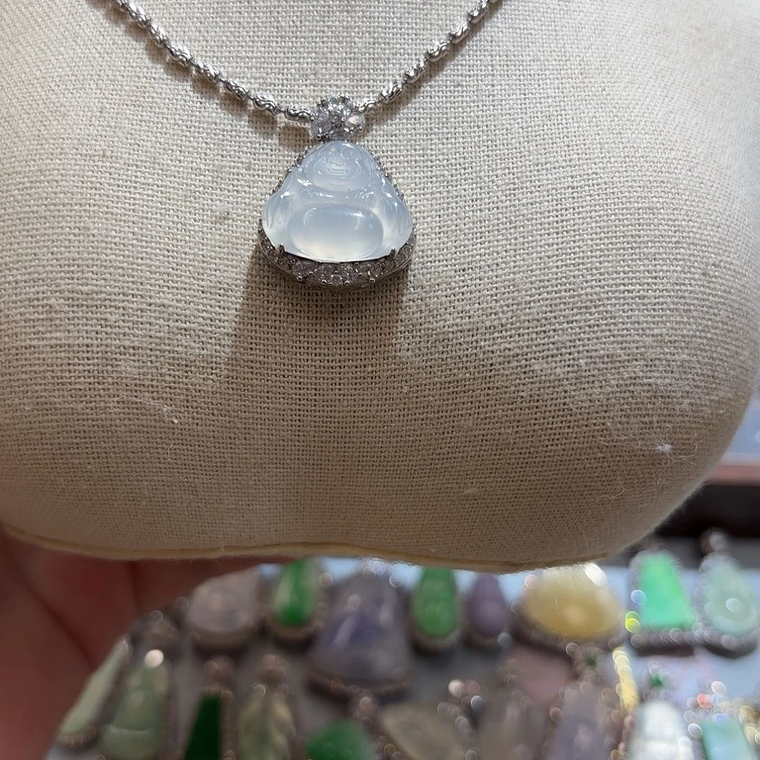 翡翠银S925镶嵌吊坠(不含链)