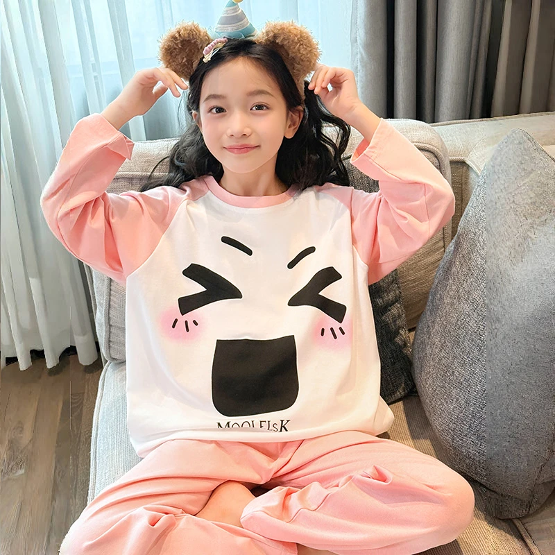 女童秋季睡衣2025新款初中生女孩住校套装秋大童少女风纯棉家居服