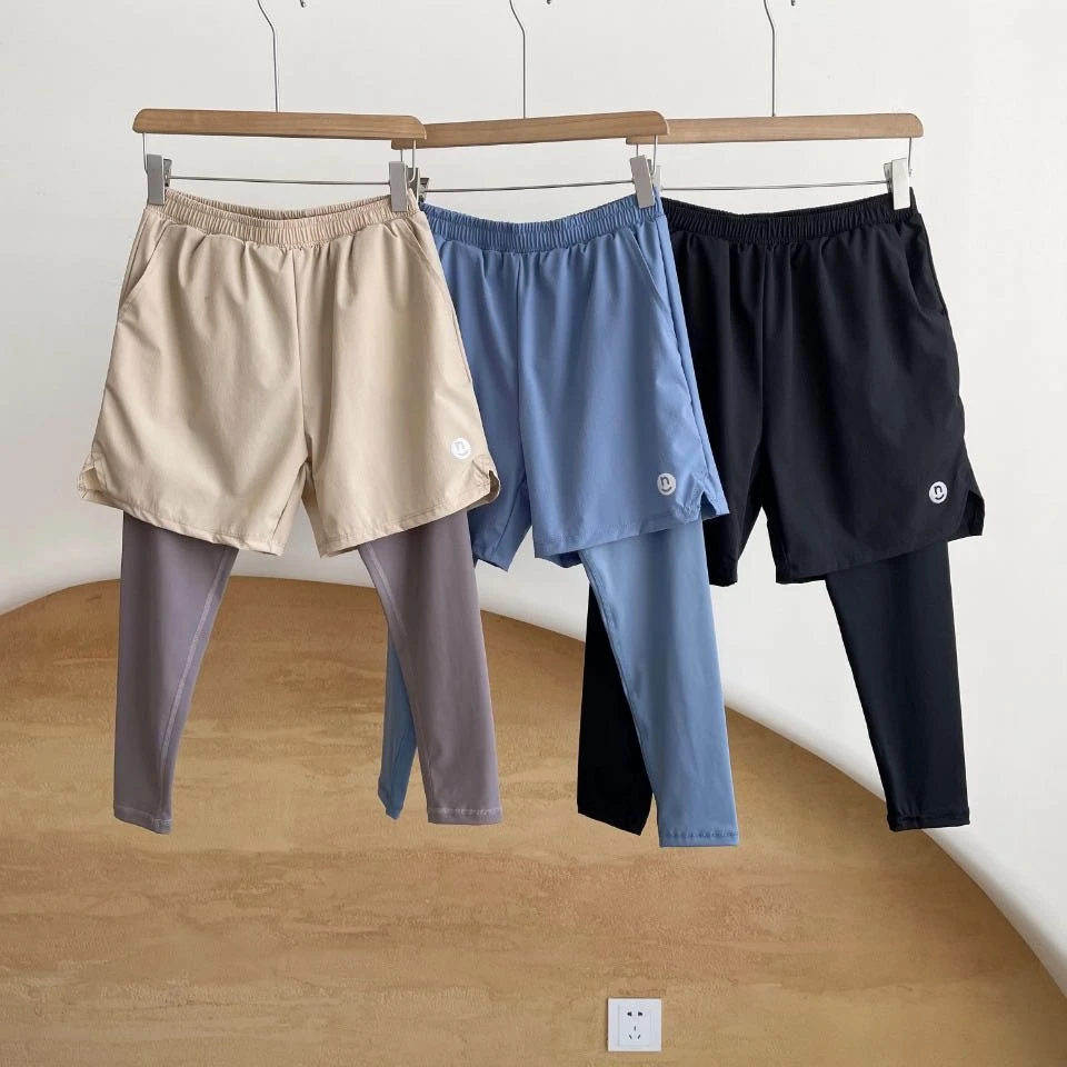 肉肉家-【假两件运动裤】儿童春夏时尚设计款假两件速干裤