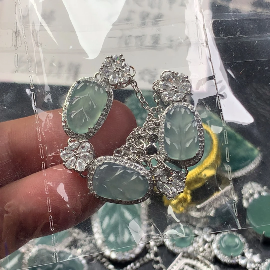 颈饰未镶嵌翡翠叶子手链