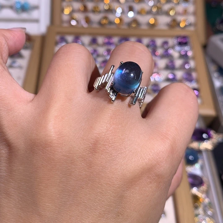 【闪购商品】水晶戒指银S925镶嵌柟戒指