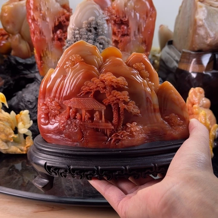 寿山石香山访友摆件