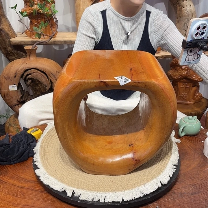 香樟木香樟木根雕凳子一物一拍编号804长32宽28高31