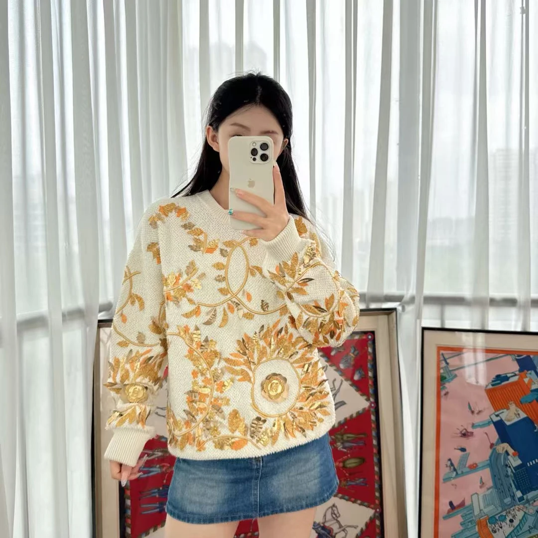 95新 Chanel/香奈儿 毛衣160码白色/250702WQQ8XL1