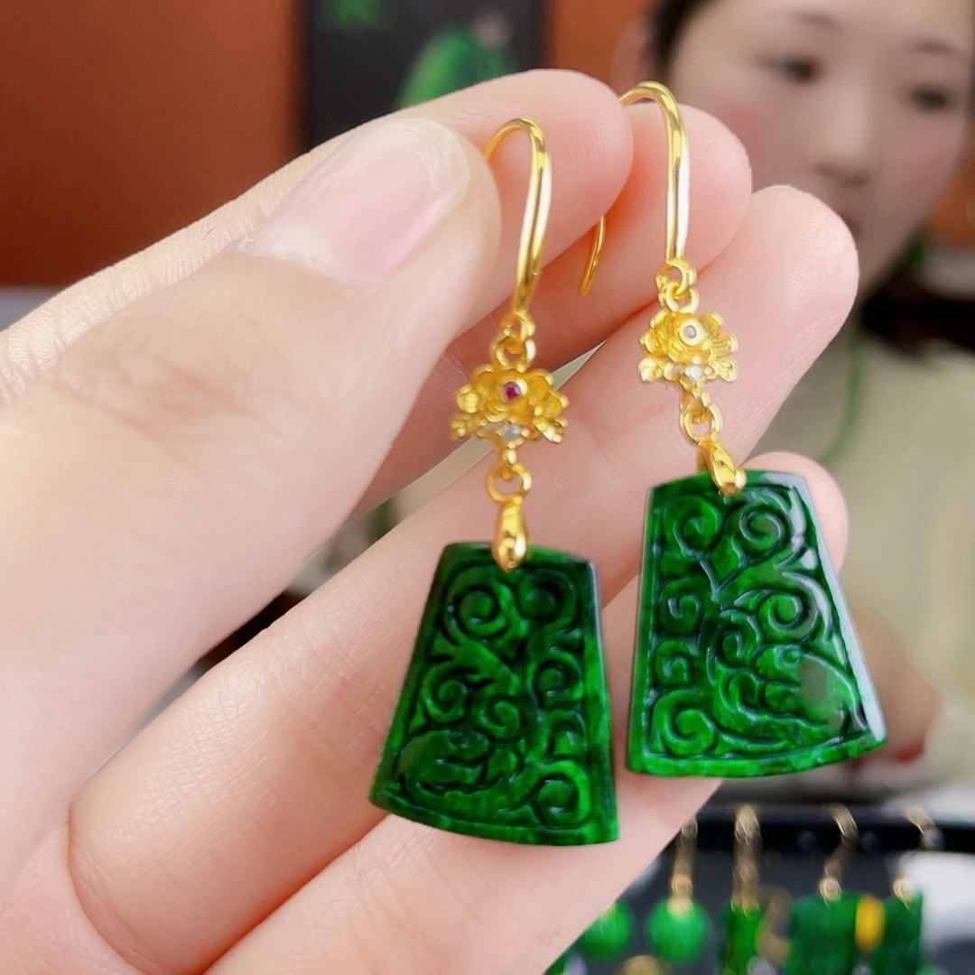 翡翠未镶嵌耳饰饰品