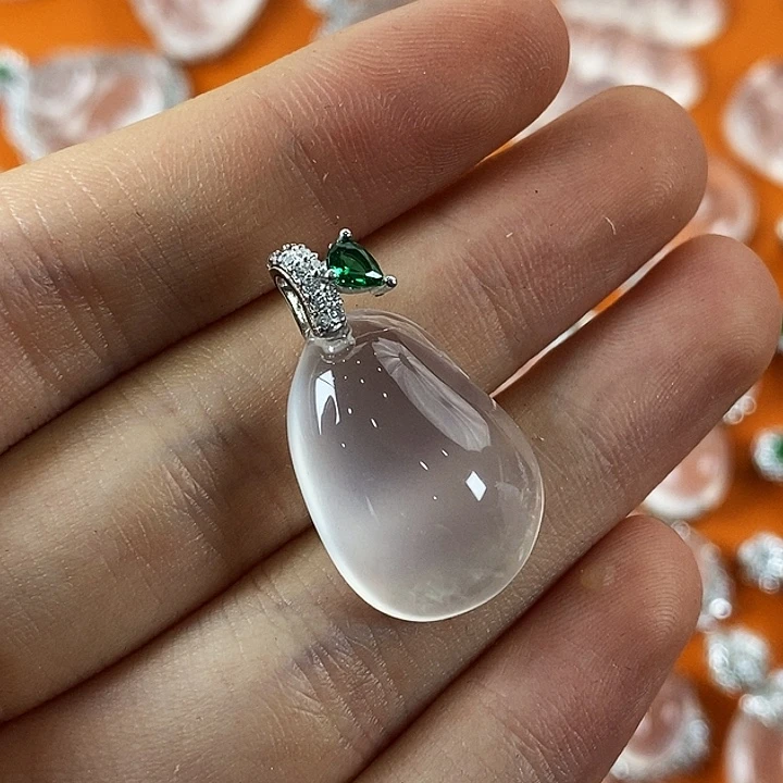 石英质玉银S925镶嵌颈饰