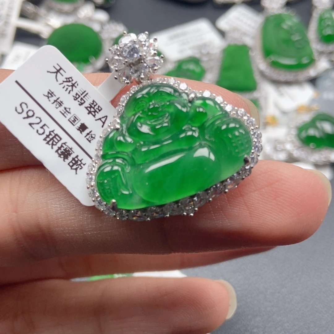 翡翠银S925镶嵌颈饰