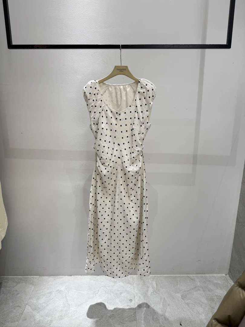 【麦丝】休闲时尚百搭气质波点无袖法式连衣裙 MZCW-3159