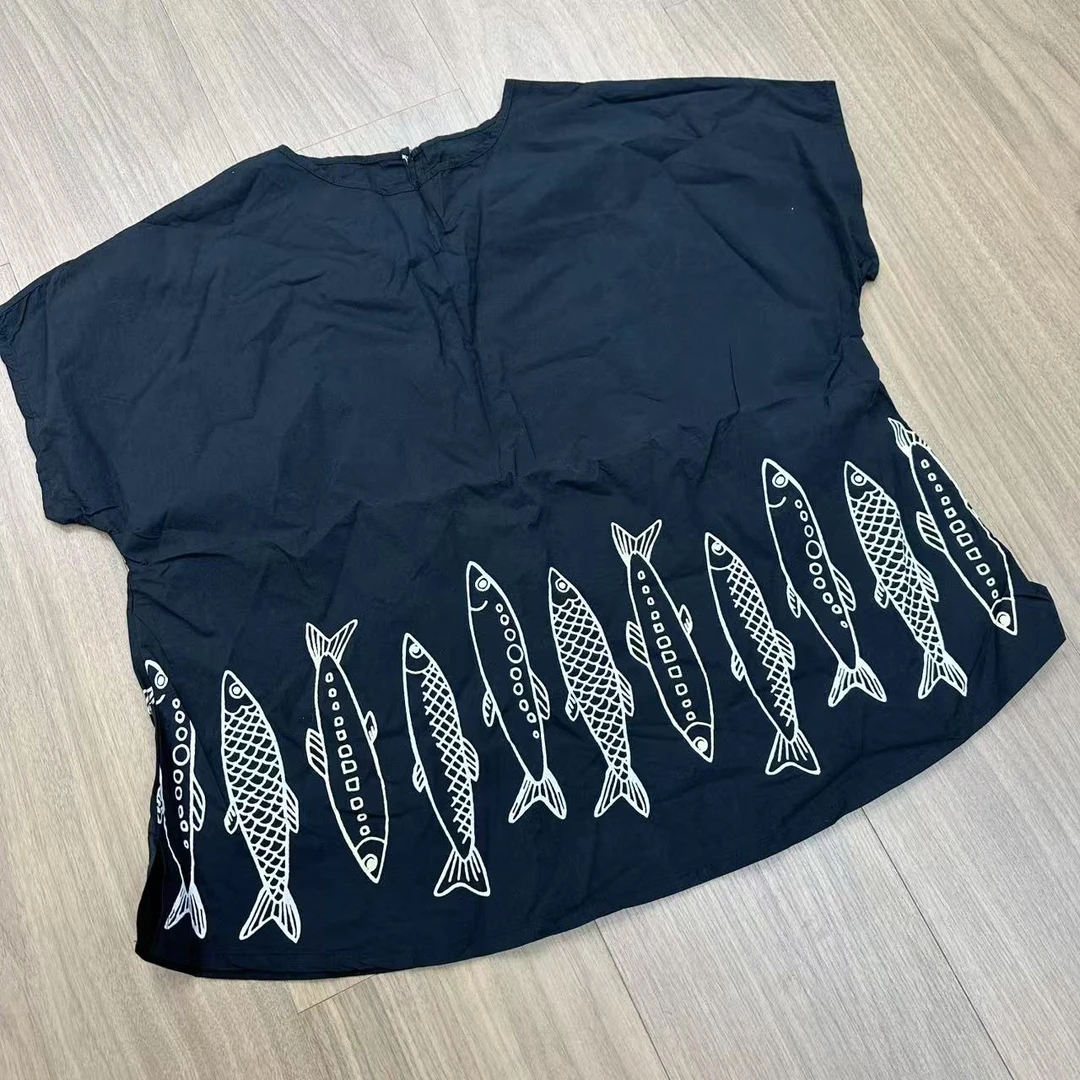 小鱼印花圆领短袖T（25021303）