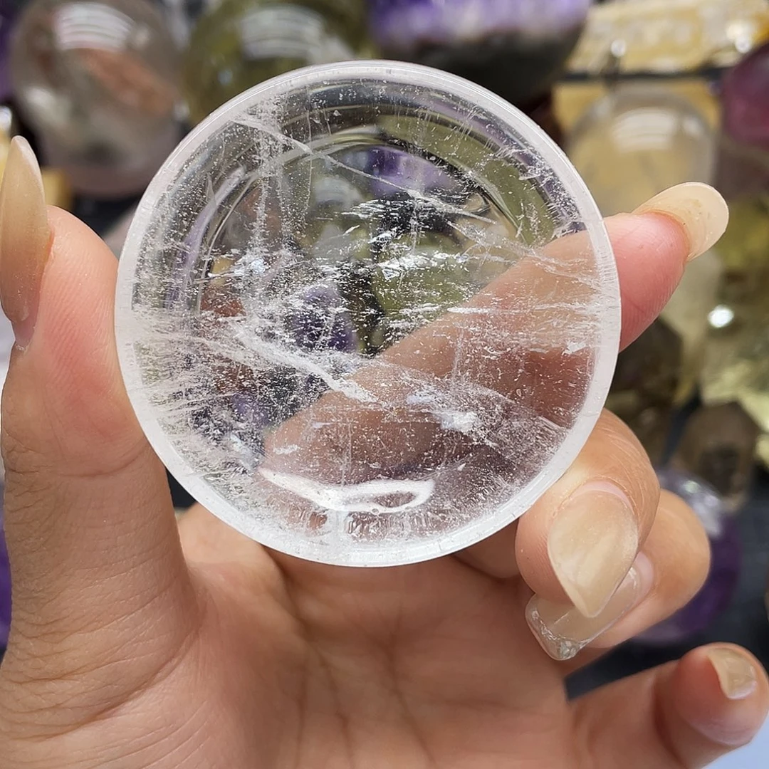 水晶未镶嵌珠宝半成品69白水晶盘子