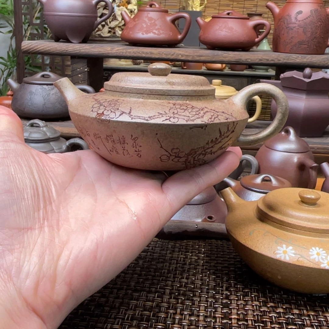 紫砂茶壶宜兴原矿紫砂手工制160