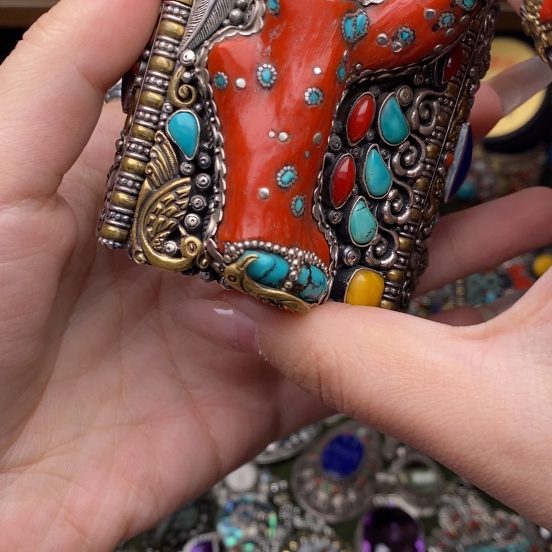 (***心925银尼泊尔手工手镯