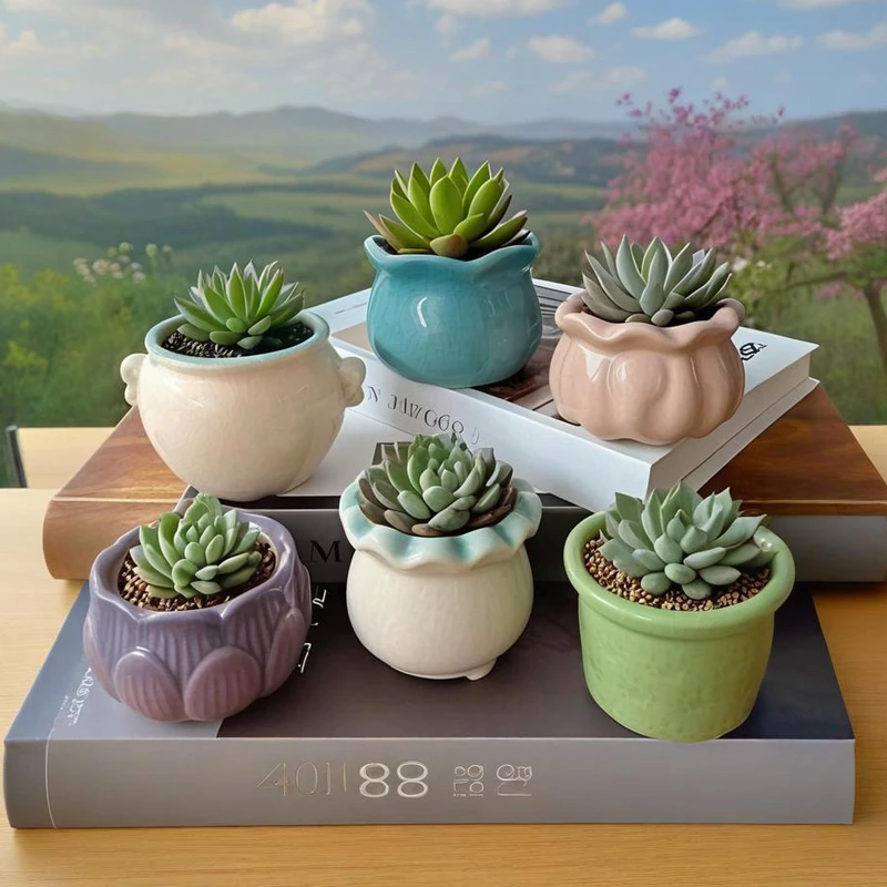 多肉花盆特价便宜耐用古风多肉植物陶瓷花盆大小号口径肉肉盆个性