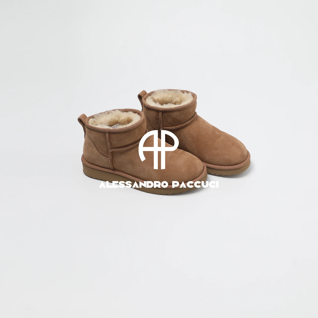 AP洛哥54135XX皮毛一体+羊毛内里豹纹/纯色保暖雪地靴时尚休闲鞋