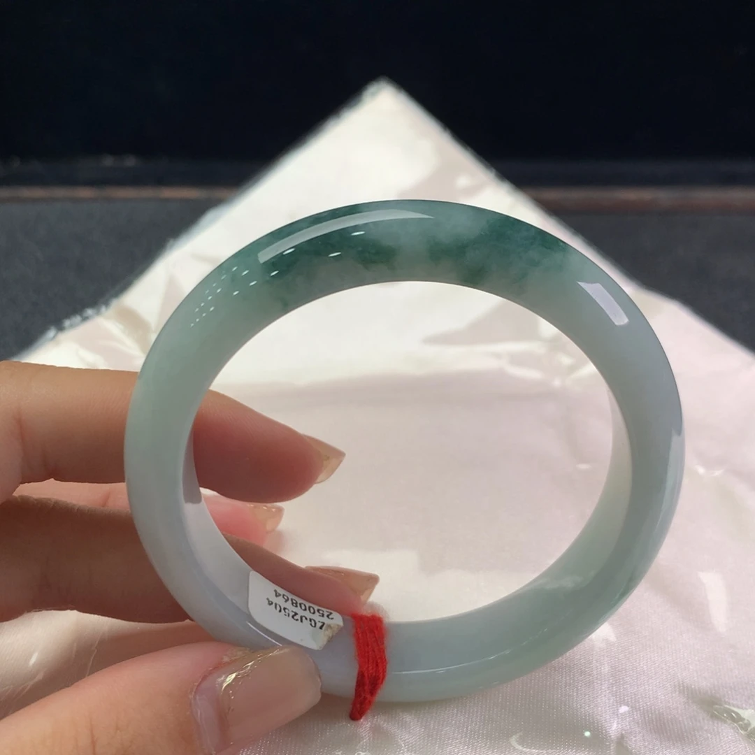 未镶嵌手镯翡翠缅甸A货翡翠 种水飘花54 55
