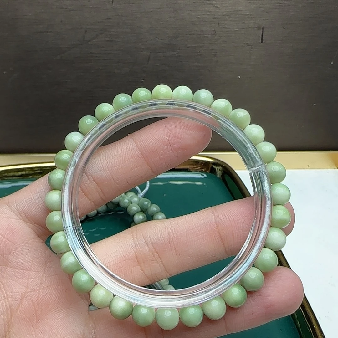 吊坠星月菩提龙脊圆珠绿单圈