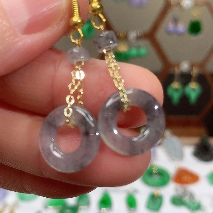 未镶嵌翡翠耳饰天然