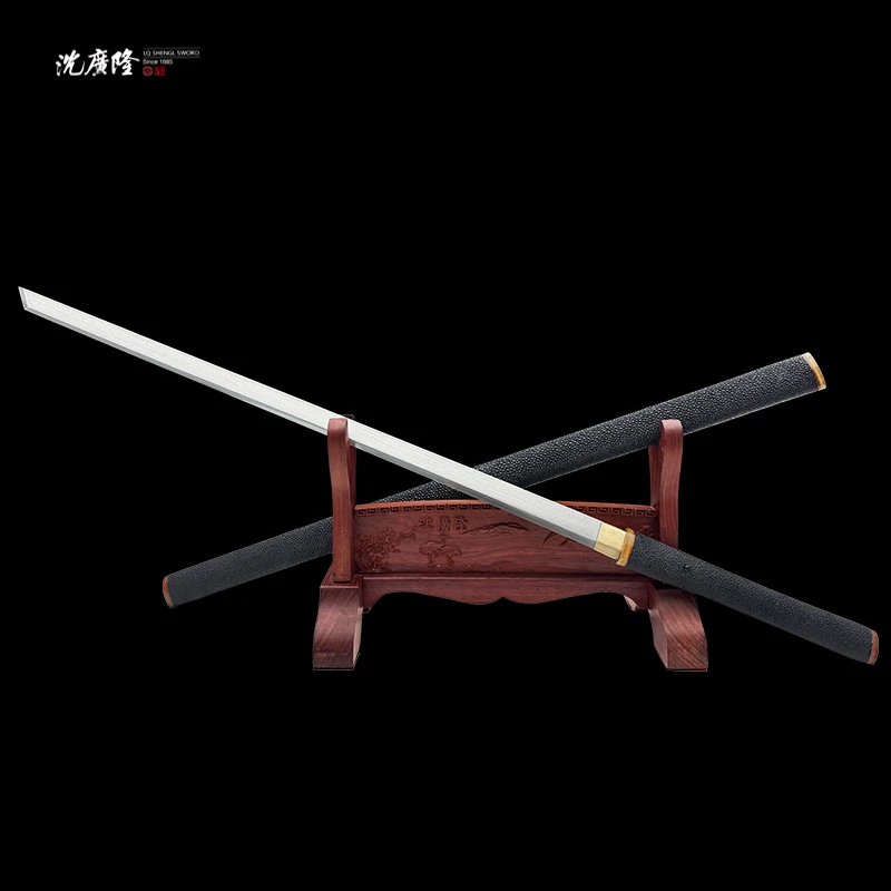 龙泉沈广隆-疾风刀 鱼皮 三枚合 宝剑 手工 未开刃
