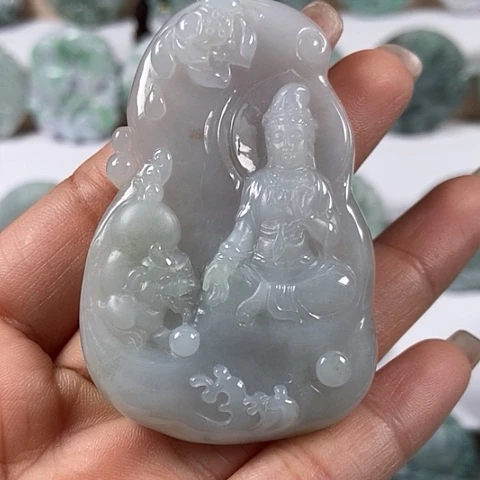 翡翠颈饰未镶嵌文殊菩萨福利