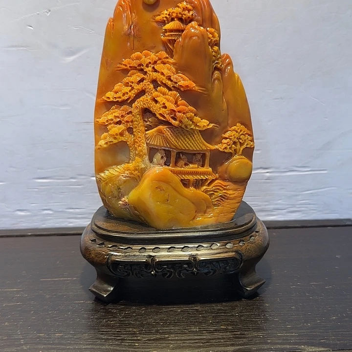 用***7寿山石昌化田黄摆件精品