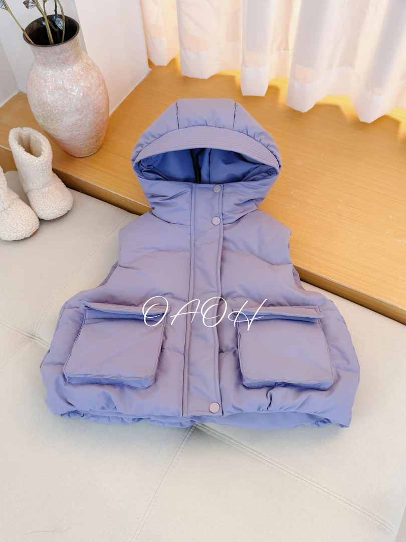 OAOH2025新款女童冬棉服马甲洋气女生加厚韩版马甲W8336