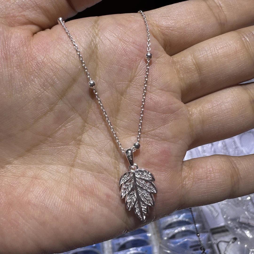 坠链均足银 叶子 纯银足银假一罚四