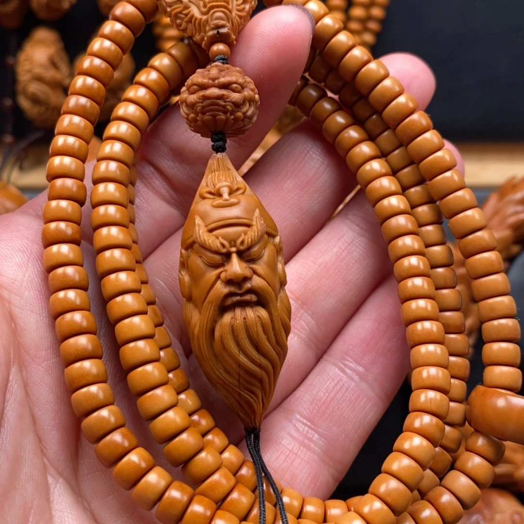 橄榄核手串关公脖挂