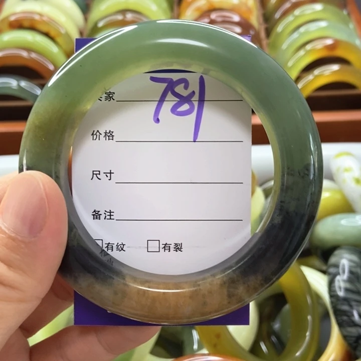 蛇纹石玉未镶嵌手镯厚***子