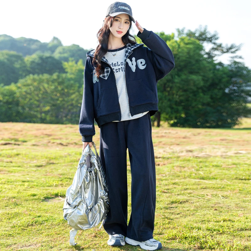 女童套装2025新款洋气儿童时髦卫衣两件套中大童女孩春秋装运动服