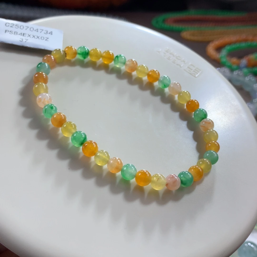 翡翠未镶嵌手链特色天然冰黄油画敦煌系列多宝饭圈卡4.9