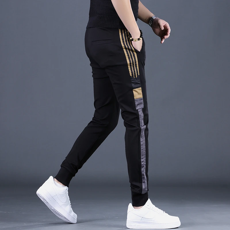 希敦纽勒夏季男士休闲裤潮牌修身运动裤潮流裤子卫裤帅气薄款男裤