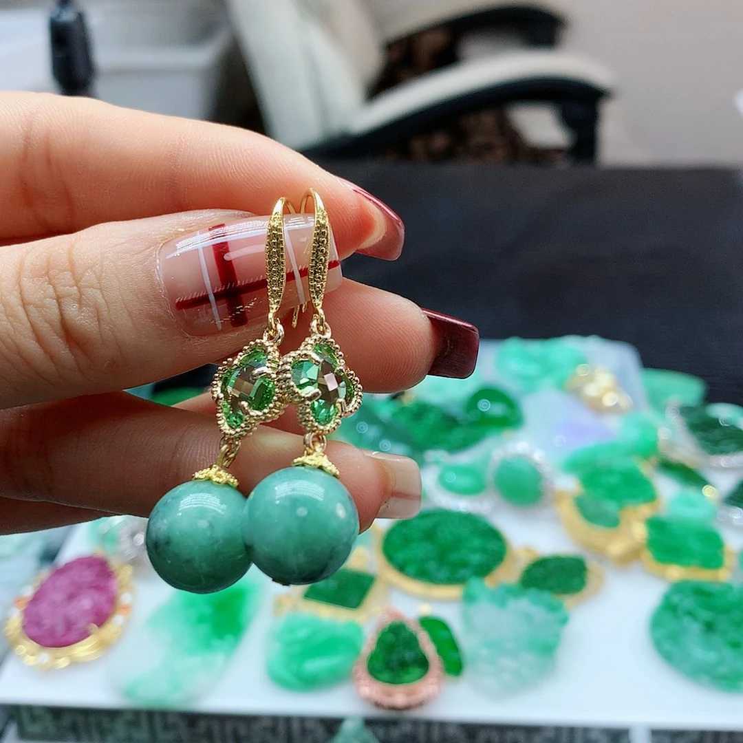 【闪购商品】翡翠耳饰未镶嵌，