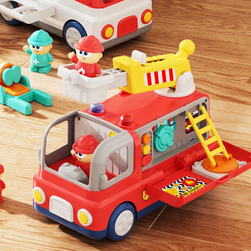 救护车电动益智儿童玩具男女孩仿真模型声光早教消防车可开门医生