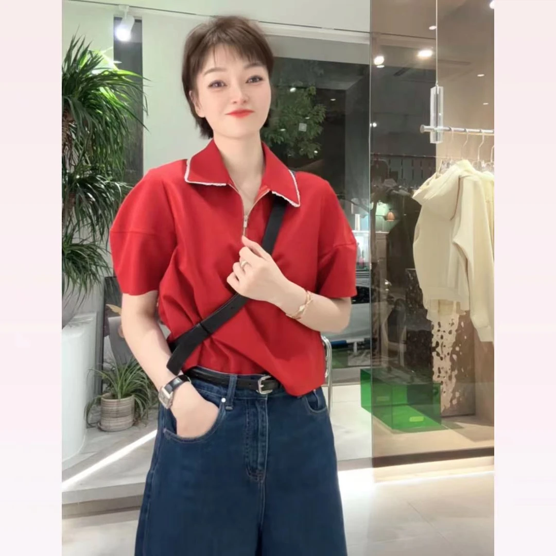 春苗女装     三色POLO衫   春夏时尚休闲百搭女士翻领