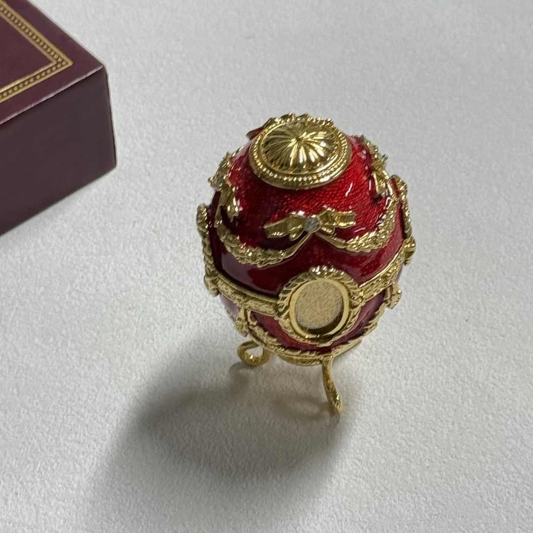 首饰盒/箱 【六六中古】孤品复古珐琅彩蛋工艺品摆件te3937有盒