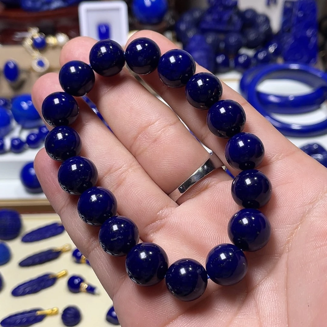 青金石未镶嵌精品黑加仑12mm手串