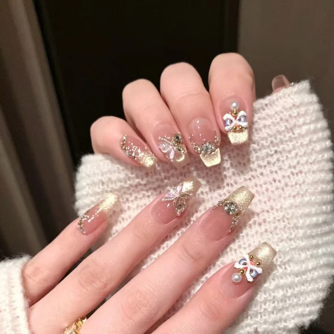 【烫金醒狮】 春季氛围感手绘醒狮百搭手工 穿戴甲