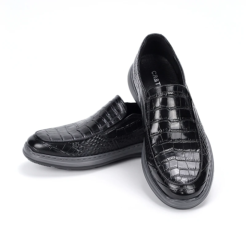 鳄珍鳄鱼皮鞋设计师潮款牛皮压纹商务鞋 EZ24240321A