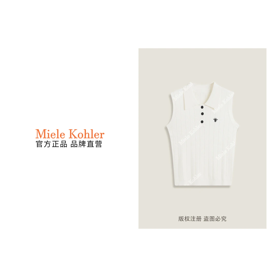 100%莱赛尔夏季潮流百搭女无袖针织衫MKAX3A046 【I澳门小源同款】