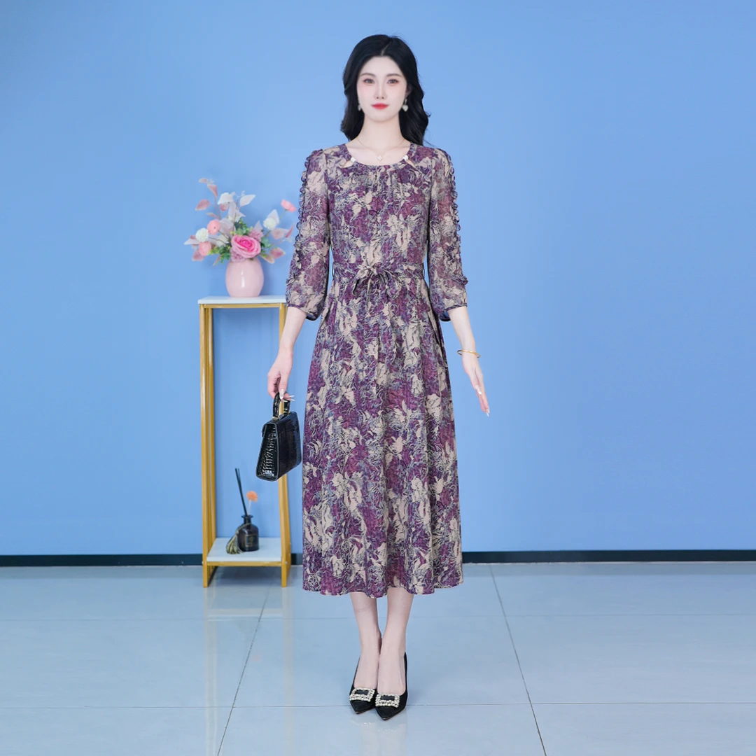 【SJYH715】2025年春季新款时尚优雅减龄连衣裙显瘦气质