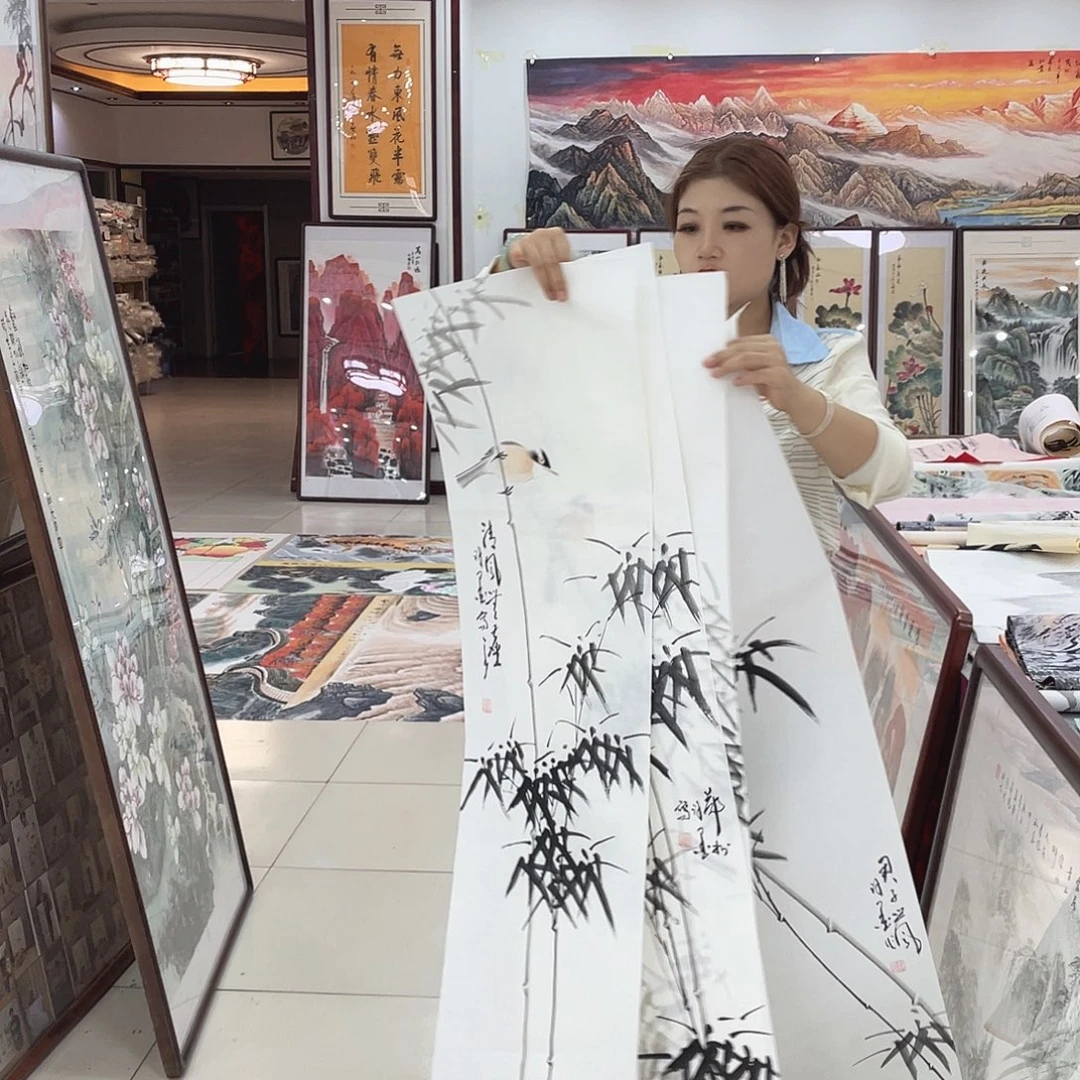 国画纯手绘山水花鸟