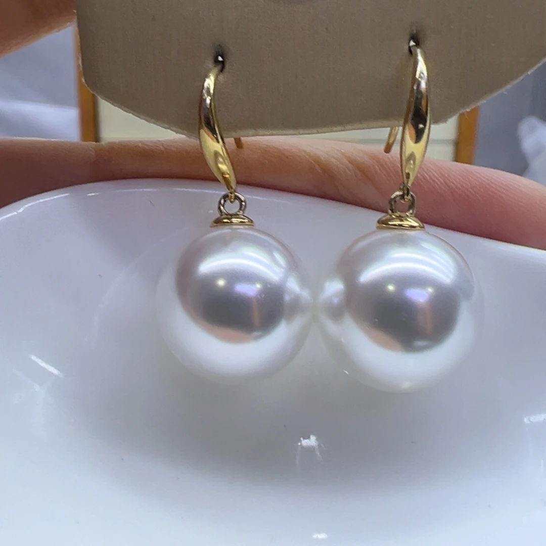 耳饰银S925镶嵌淡水珍珠