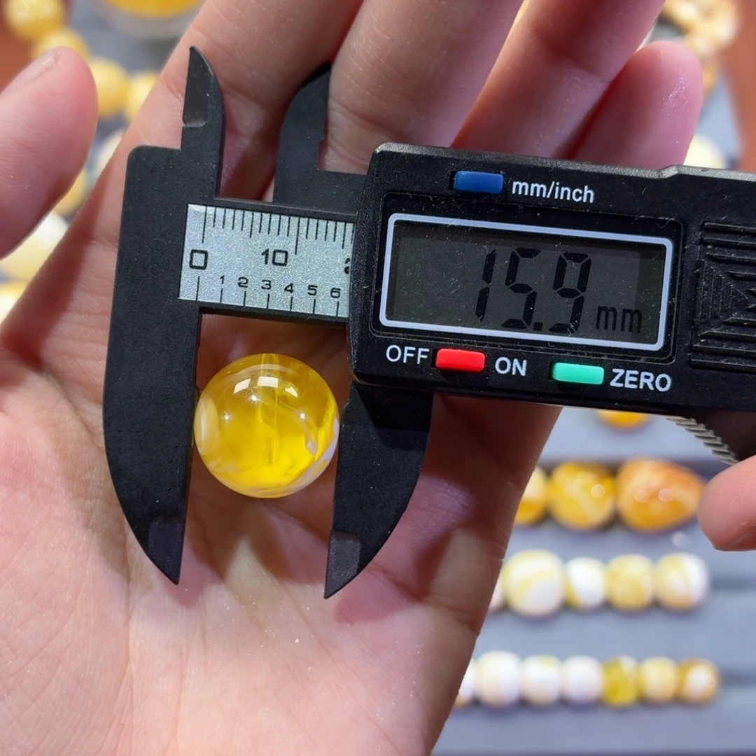 琥珀未镶嵌裸石圆珠