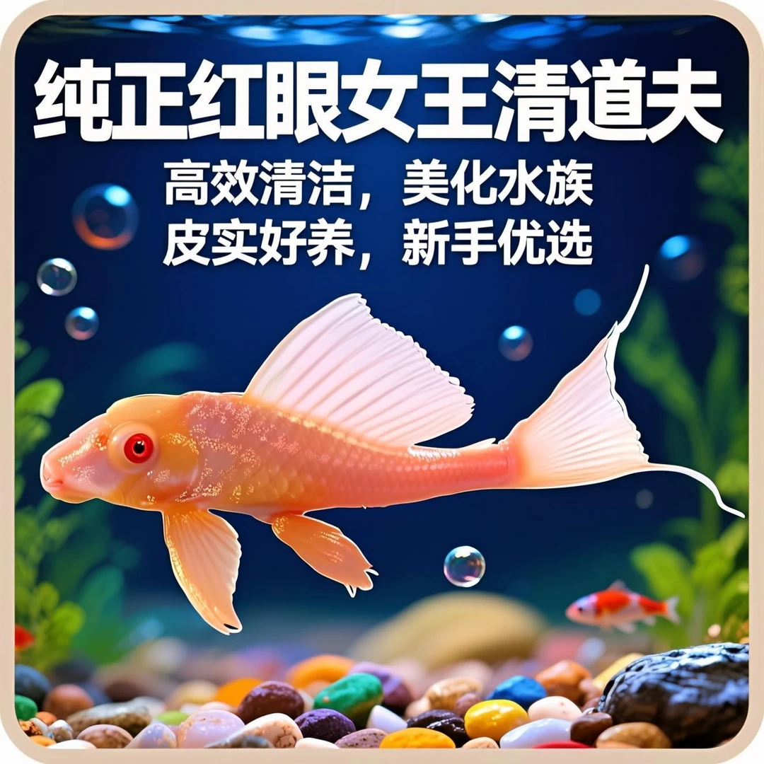 红眼女王大帆清洁鱼热带鱼好养耐活可清洁鱼缸底砂和沉底饲料