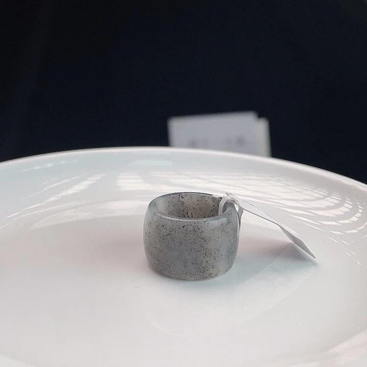 和田玉未镶嵌戒指g35青花墩墩16.5不退换