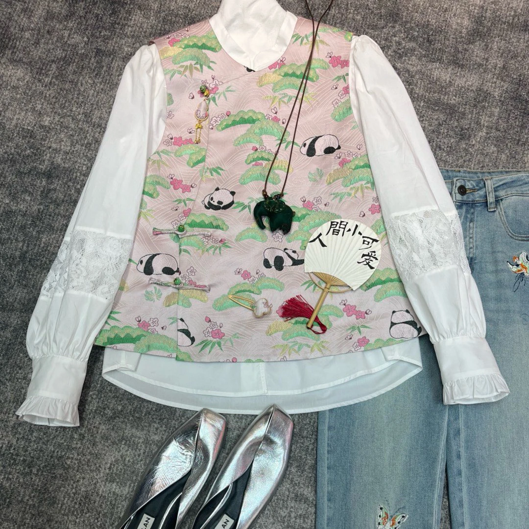 【盼盼】真丝宋锦百搭马甲