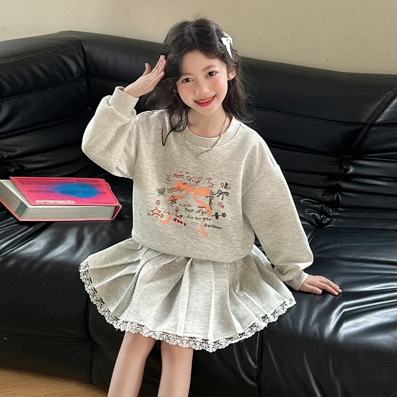 春秋春季常规女套头休闲风套装裙子连衣裙小女孩女童中大童