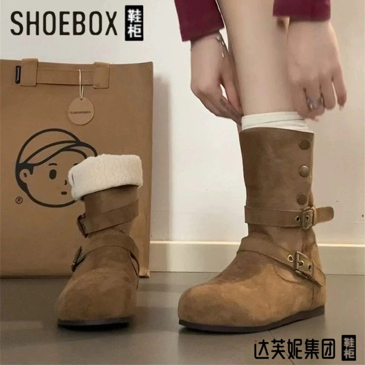 鞋柜长靴中筒靴时装靴高筒马丁靴阔腿裤雪地靴女款爆款2025新款