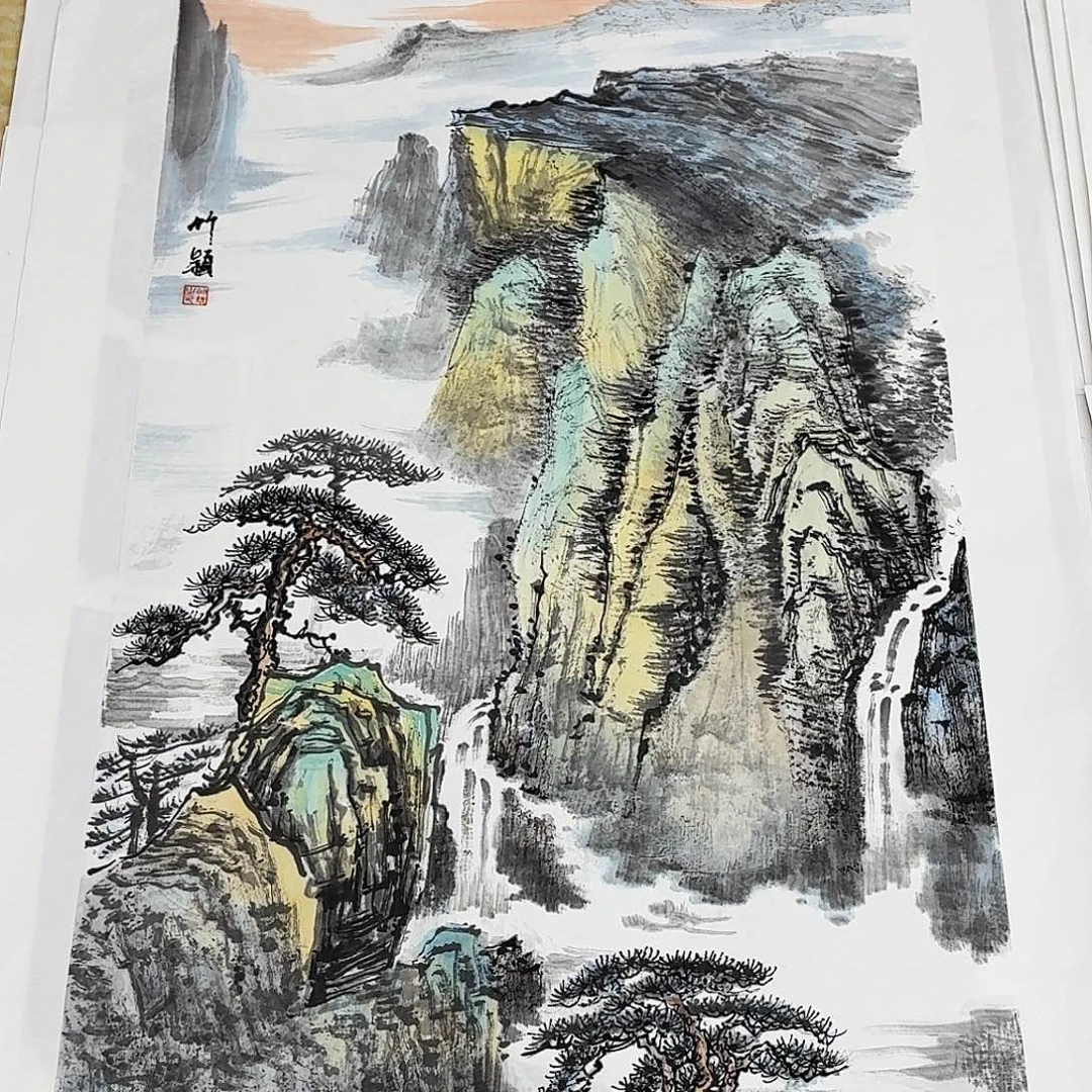 国画三尺整纸手绘作品