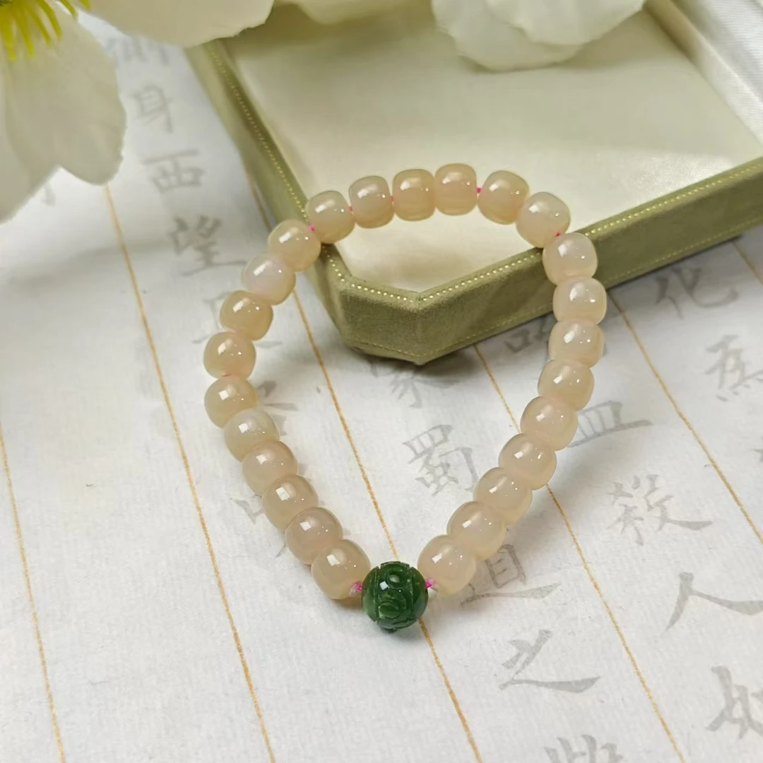 【小池专属】和田玉藕粉老型珠手串 7*6 SRZC035